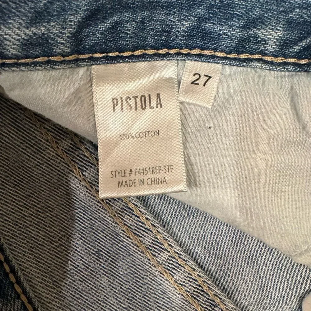 Pistola Nova Relaxed High Rise Cut Off Sante Fey Frayed Size 27 Denim Shorts